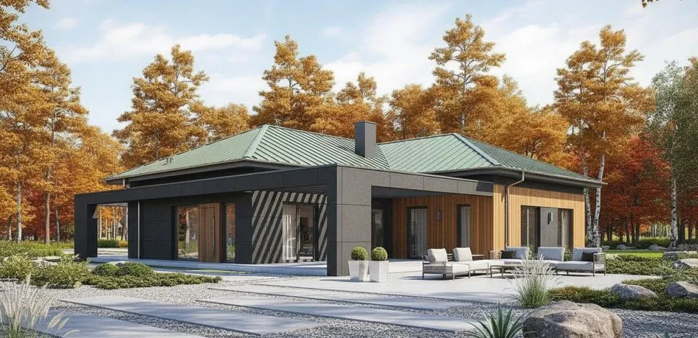 Проект Одноэтажный дом 19 на 18, 188 м2